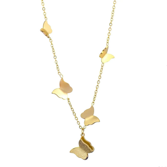 18K Gold Butterfly Necklace