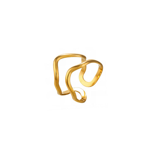 Flora Petite Band Gold Plated Womens Rings - Delta Jewel