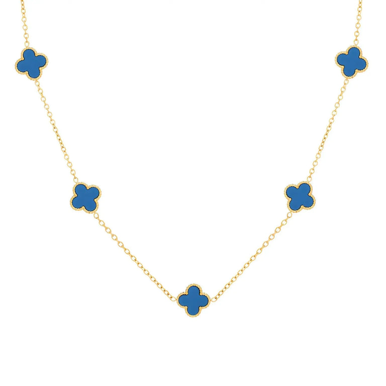 18K Gold Plated Stainless Steel Four-Leaf Clover Necklace - Elegant Jewelry Delta Jewel